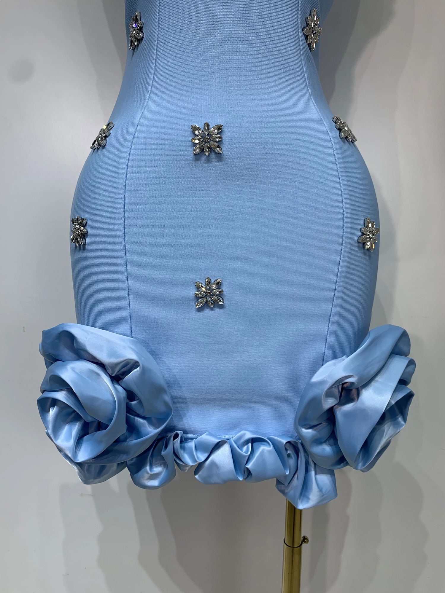 Women Sexy Square Collar Sparkly Rhinestone Bodycon Mini Bandage Dress Celebrate Evening Party Elegant y Birthday 250827