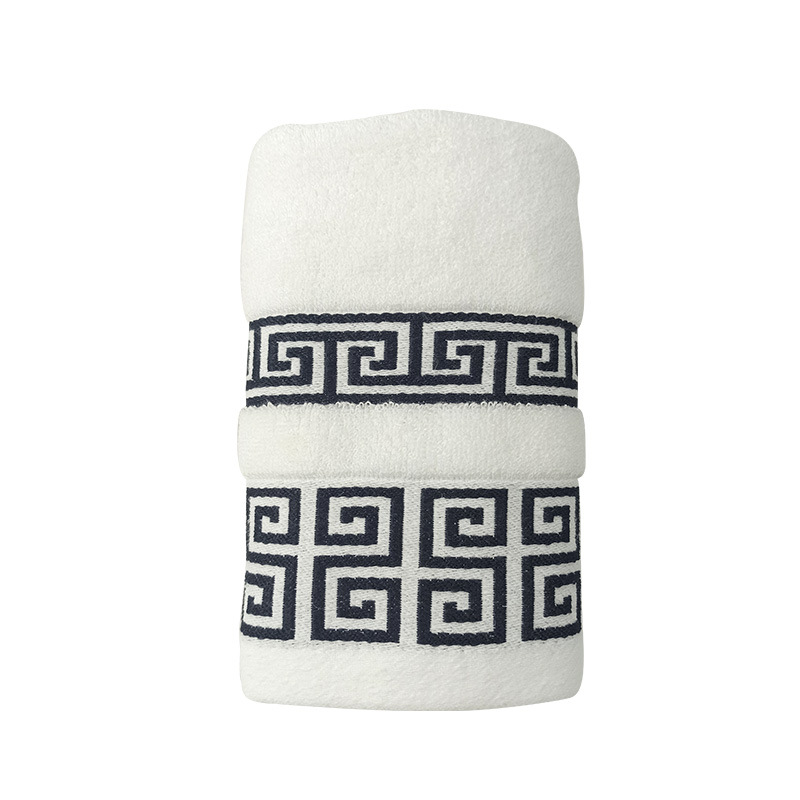 Personalize your soft experience Pure cotton bath towel set with checkered jacquard cut-out face towels - custom pure wool bathroom essentials
