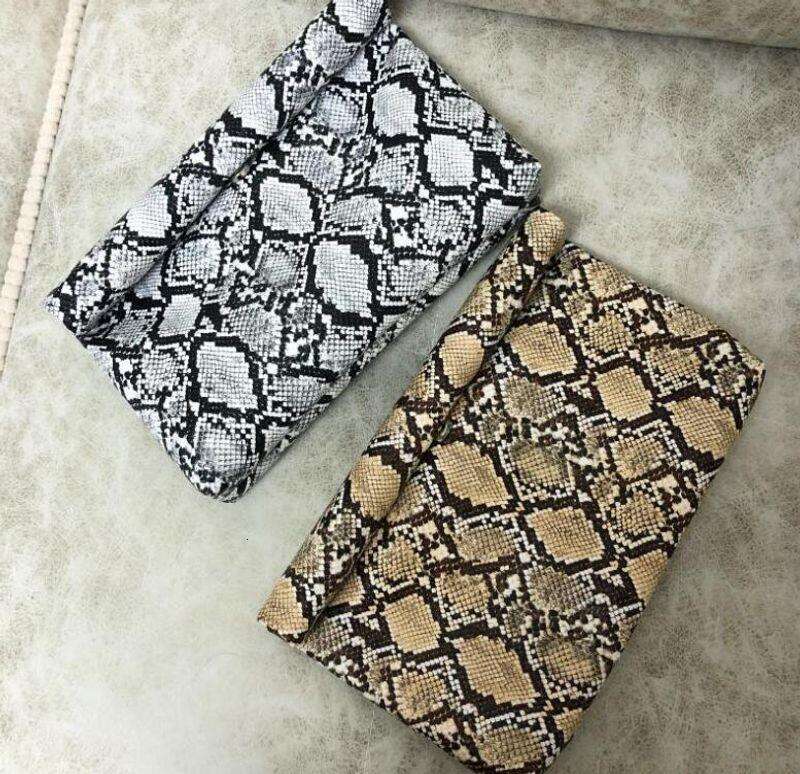 Designer Bags light luxury Fashion Women Evening Party Snake skin pattern Large-capacity leather hand-held pinch bag - view 3