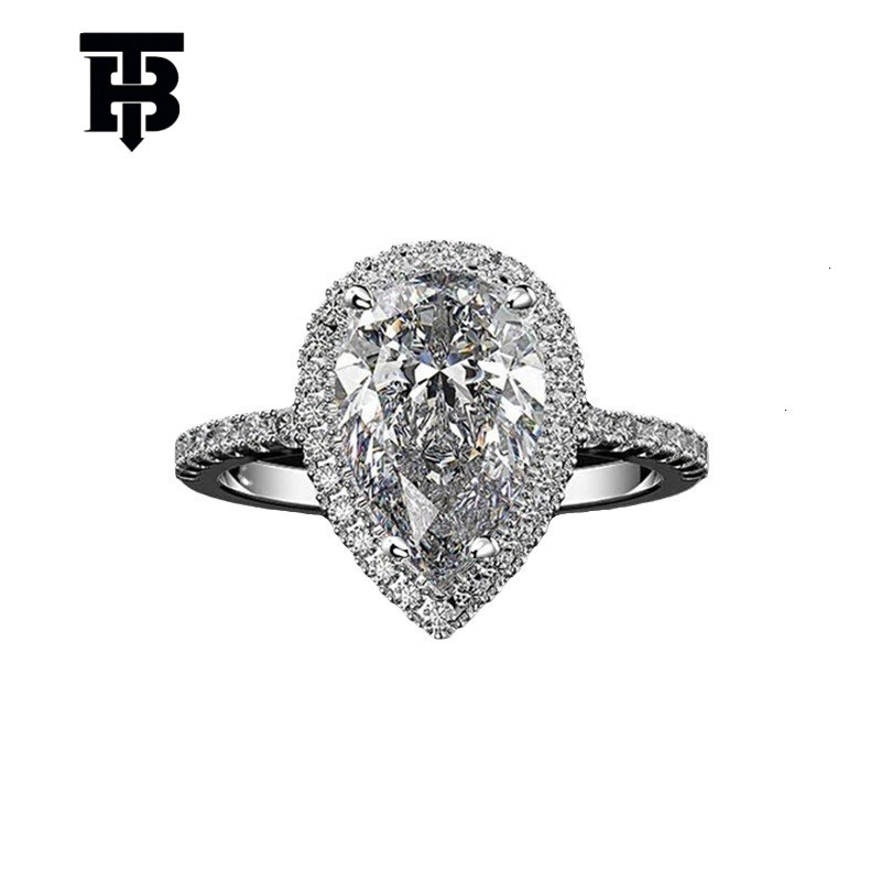 2025 New Jewelry Creative Designer Jewelry Wedding Ring, Sparkling Water Drop-shaped Zircon Wedding Ring, Women's Wedding Jewelry Wholesale