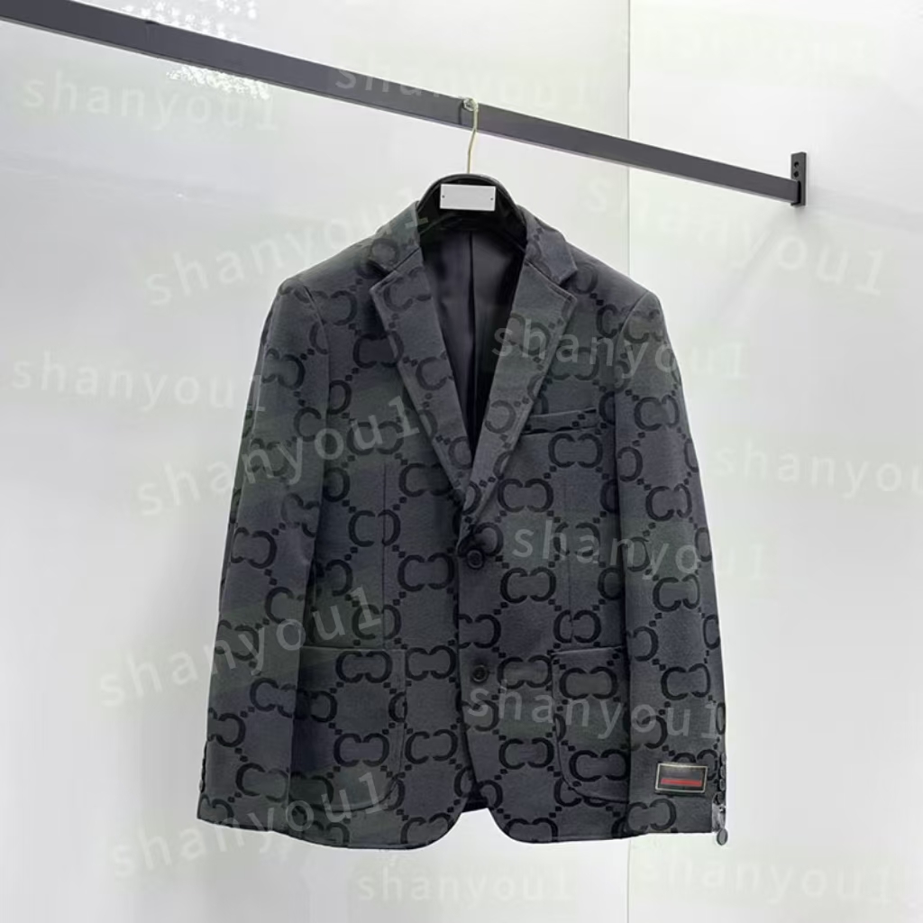 Designer men's new casual suit jacket, men's business fashionable slim fit suit, printed high-quality top+trousers set