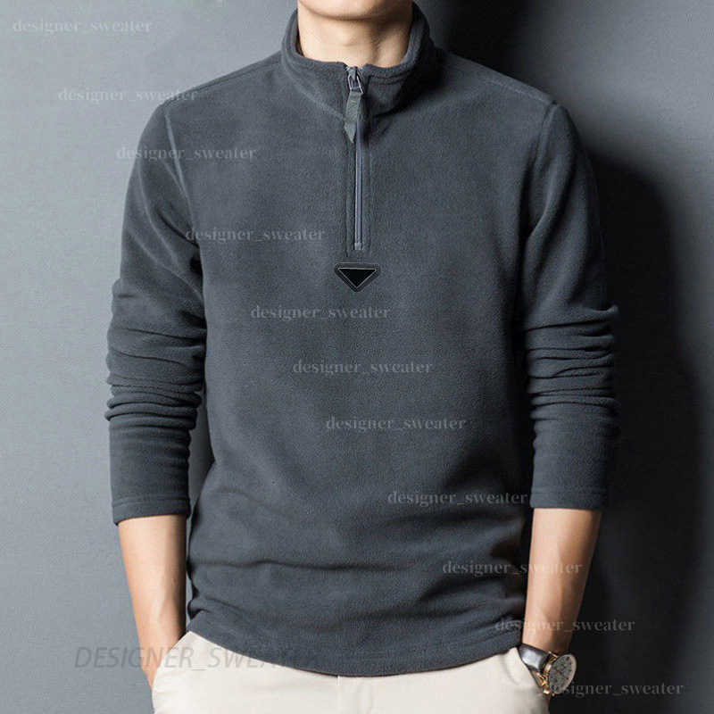 Men's Sweaters Designer Double-Sided Fleece Sweatshirt for Men Half-Zip Stand Collar Thickened Base Shirt Autumn and Winter Mid-Neck Warm Inner Layer Top VMCJ