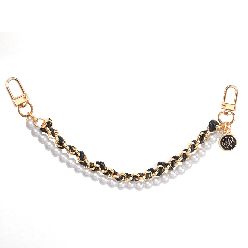 Fashion Handbag Charm Multi Pendant Flower Heart Double Chain Pearl Crossbody Bag Adornment Diagonal Phone Strap ShoulderBag Replacement Chain