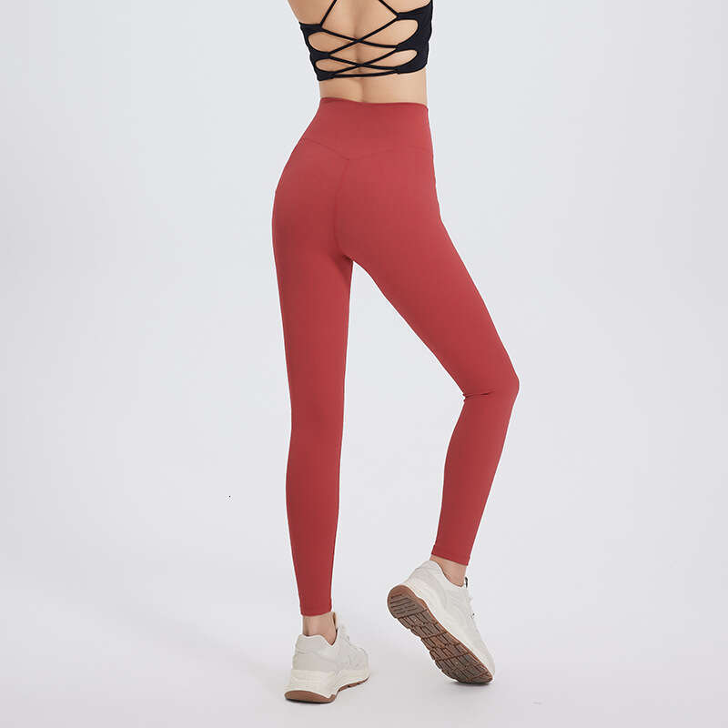 New Style Naked Feel Sports Yoga Pants High Waist Hip Lift Elastic Tight Running Fitness Wear Peach Buttocks