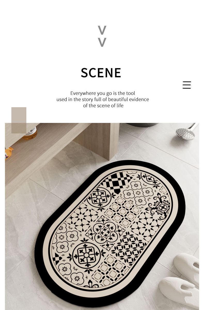 Luxury designer Bath Mats carpet bathroom kitchen floor mat classic logo print foyer floor mat bathroom water absorbing and non slip home decoration B