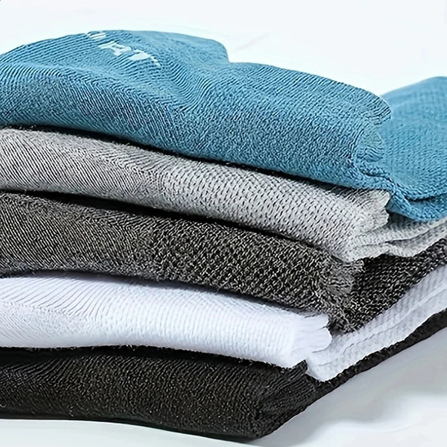 5/10/20 Pairs Men Short Socks Trendy HighQuality Low Cut Round Neck Ankle Socks Mesh Breathable Versatile Casual Men Boat Socks250827