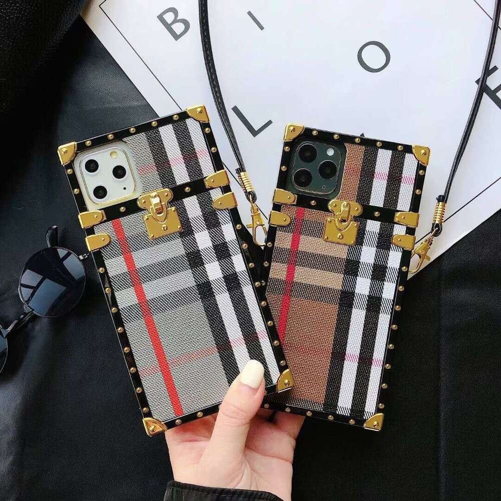 iPhone 16 Square Fashion Unisex Phone Case Apple 12 Leather Crossbody Compatible
