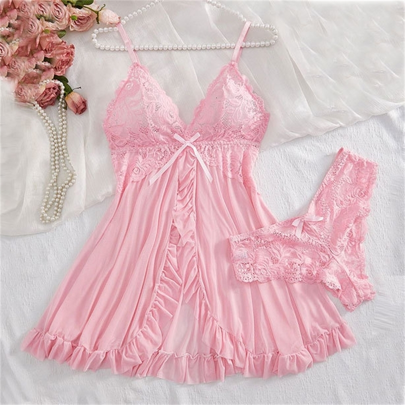 A Set Of Woman Underwear Nightgown Thong Sets Plus Size Suspender Lace Lingerie Sexy Accessories Erotic Bra Nightdress lenceria250826
