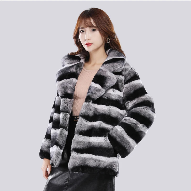 Womens winter mink coat casual warm fur jacket short 250826