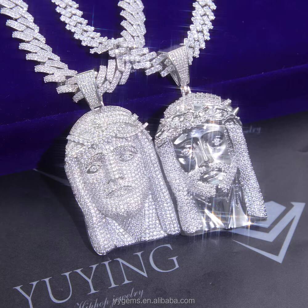 Fashion Hip Hop Jesus Pendant 925 Sterling Silver with Ice Out Moissanite VVS Diamond Jesus Pendant for Necklace