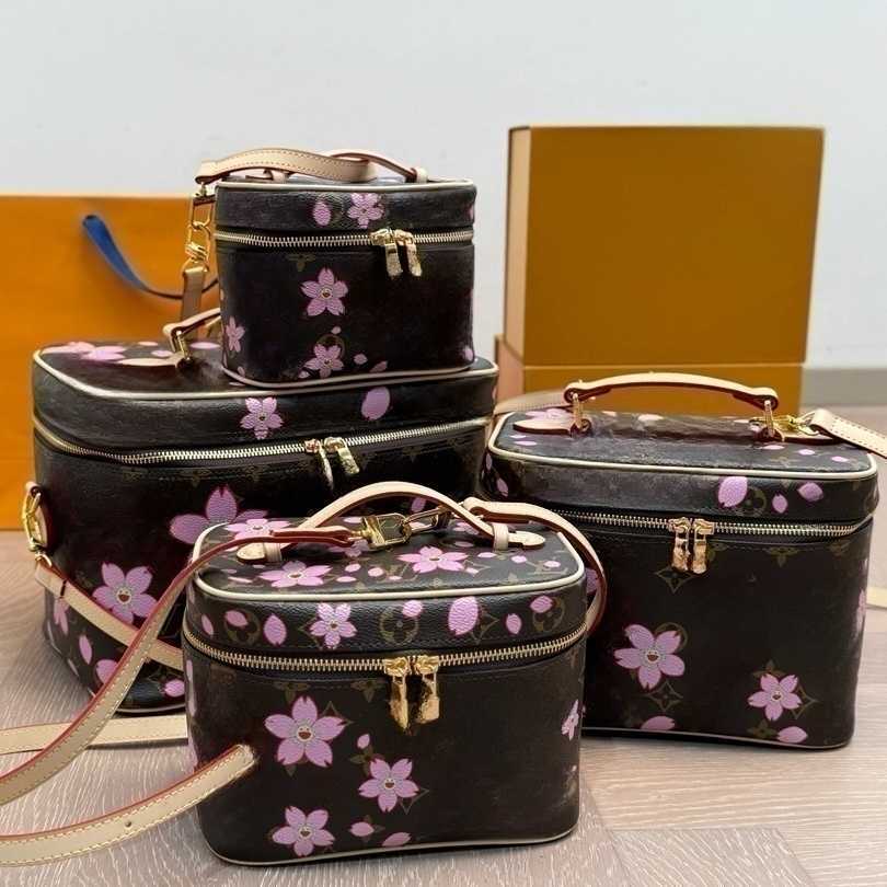 Cosmetic Bags Cases vanity bag Makeup Bag takashi murakami Cherry Blossoms Cosmetic Box pink Crossbody Handabgs Women large capacity zipper men travel toilet bags