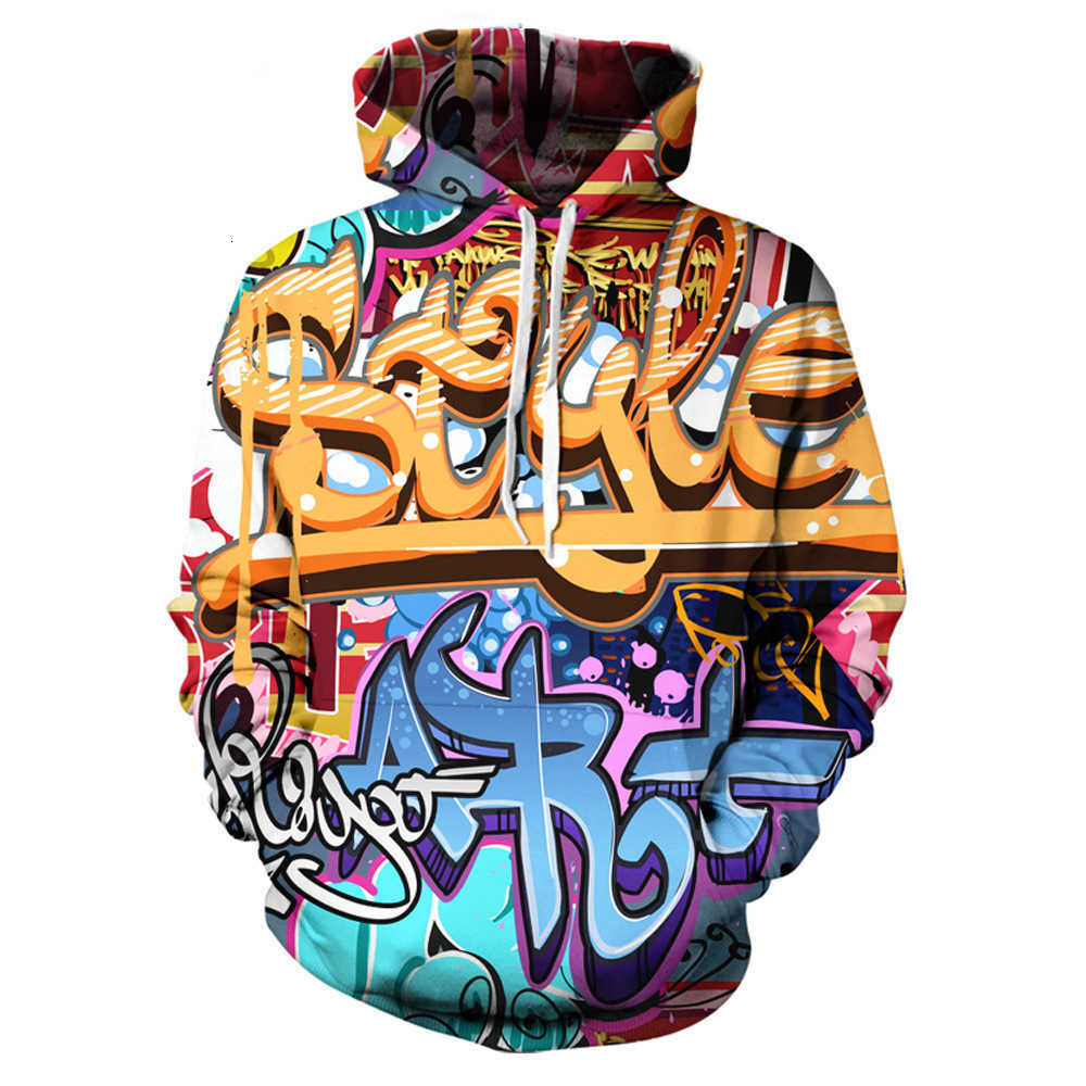 Retro Graffiti Graphic 3D Printed Zipper Hoodie Unisex Oversized Harajuku Sweater Tracksuit Jacket L251018B6DW