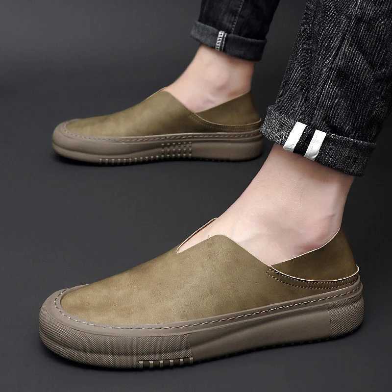 Genuine Leather Mens Shoes Fiable E Foot Rubber Outdoor Sports Moccasin Shoes Mens Soft Casual LoafersXJ250827