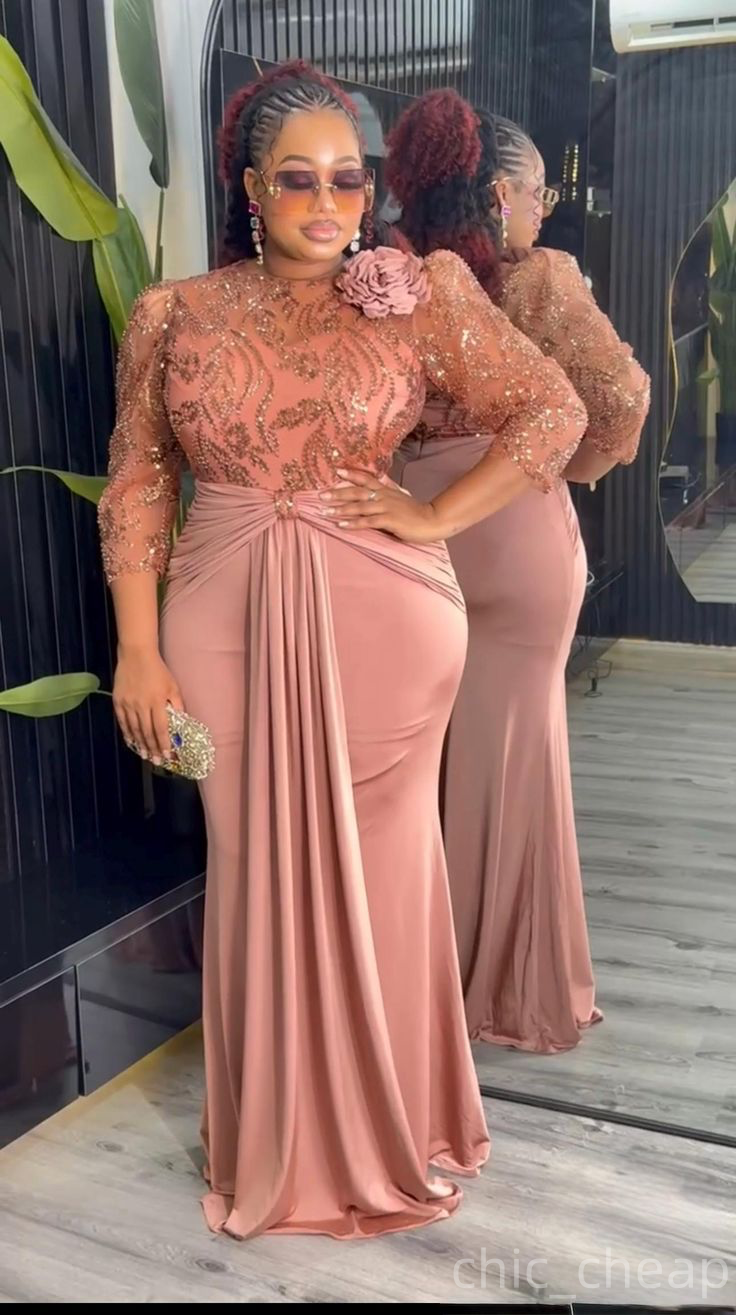2025 Plus Size Mermaid Chiffon Mother Of Bride Dresses Flower Lace Vintage Prom Evening Party Mamas Dress Vintage 50s Birthday Wedding Guest Groom Mot