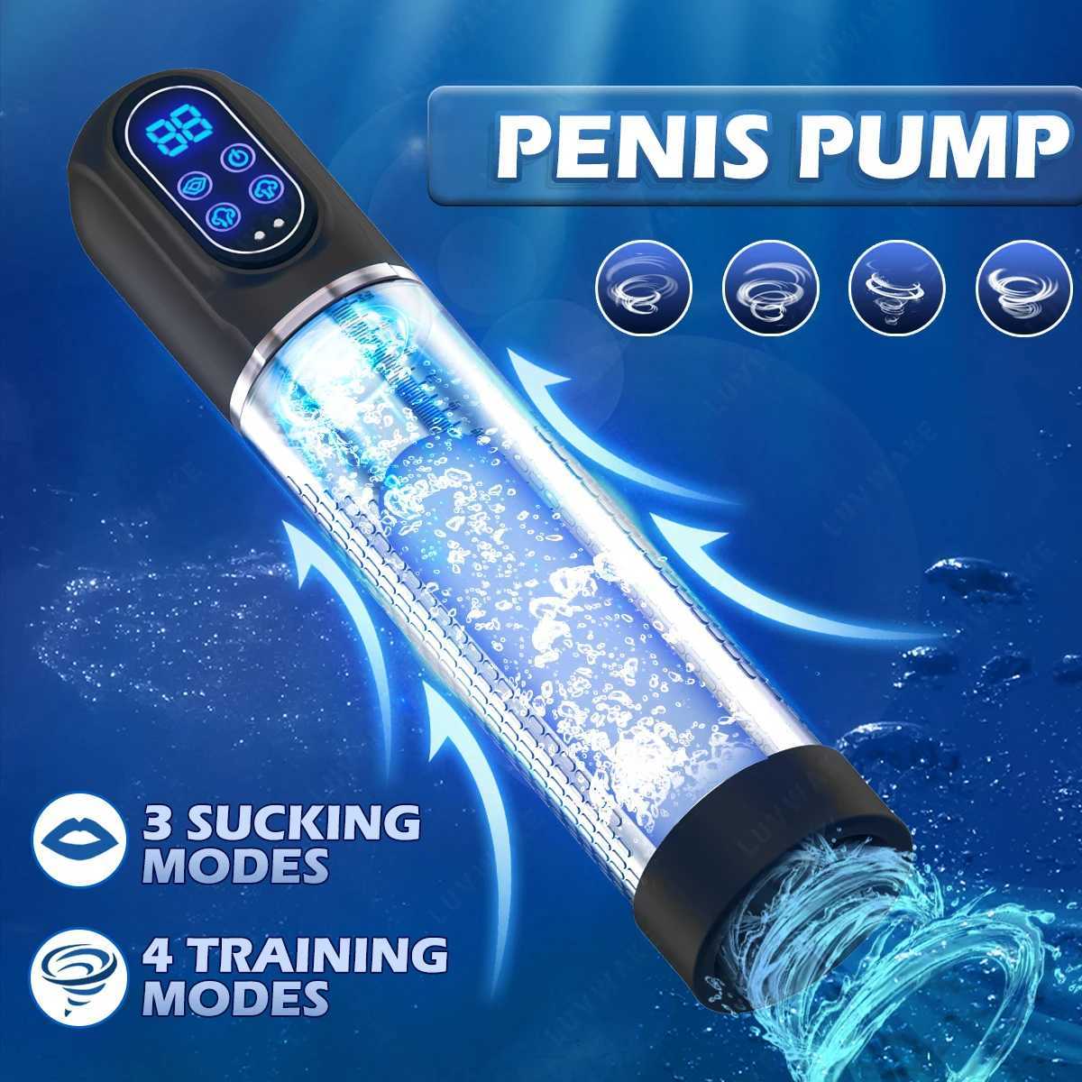 Automatic Penis Water Pump Electric Penis Pump IPX7 Masturbator Penis Extender Dick Enlarger for Penis Sex Toys for MenW250827