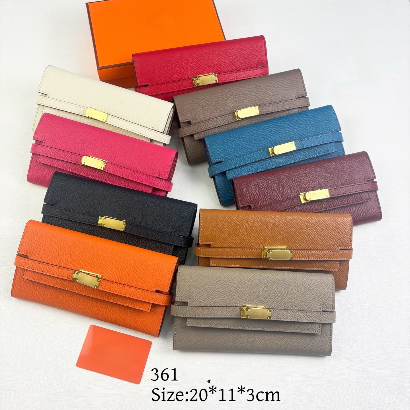 Big brand Long Wallets Espom Card holders Designer Purse Passport Bags fashion cowhide Genuine leather wallet For lady woman Come Serial Number Box