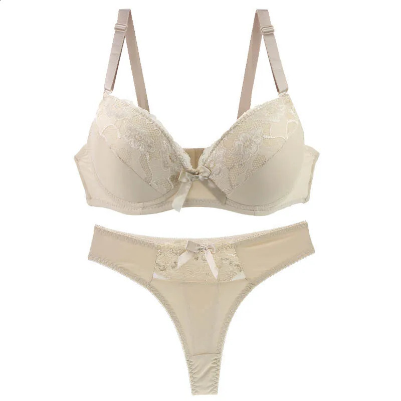 DaiNaFang Sexy Push Up Bra Sets Padded Lace Middle Mold Cup Underwear For Women BCDE Plus Size Lingerie Female250826ww