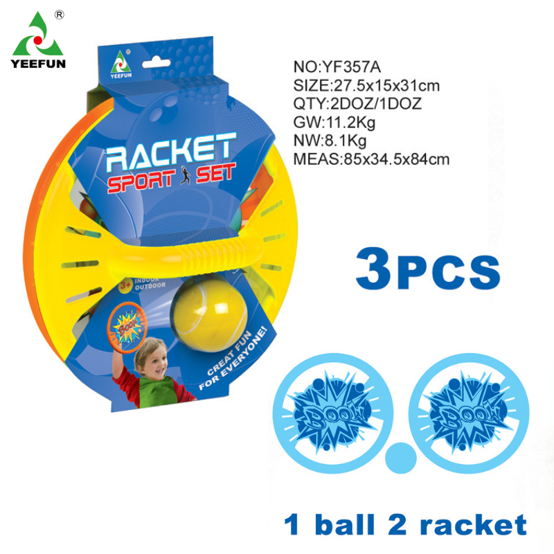 Family Fun Gift Set: 2 Player Toss and Catch Game with Bounce Balls - for Beach, Backyard, Park Play