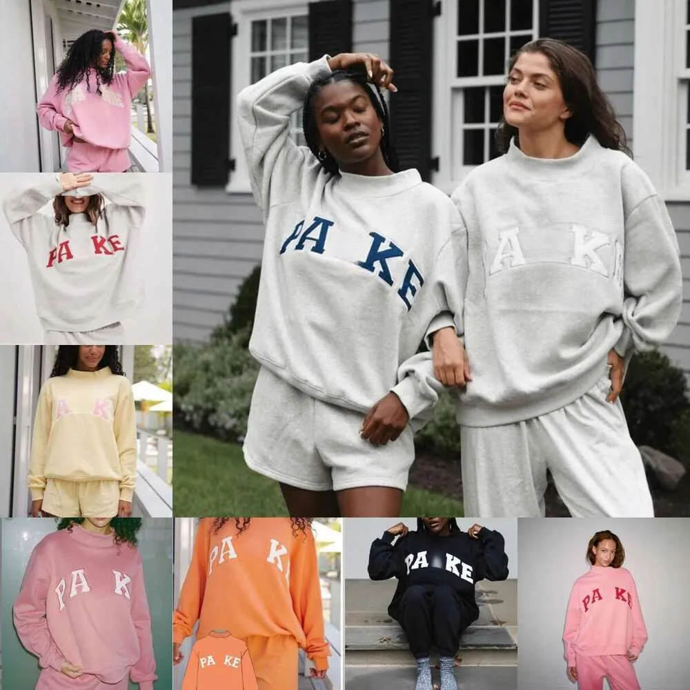 Designer Parke Womens Autumn Loose Fit Letter Print Hoodie Sweatshirt 100% Long-Sleeve Pullover Hooded Top Parke Luxury Designer Cotton Loose Pullover