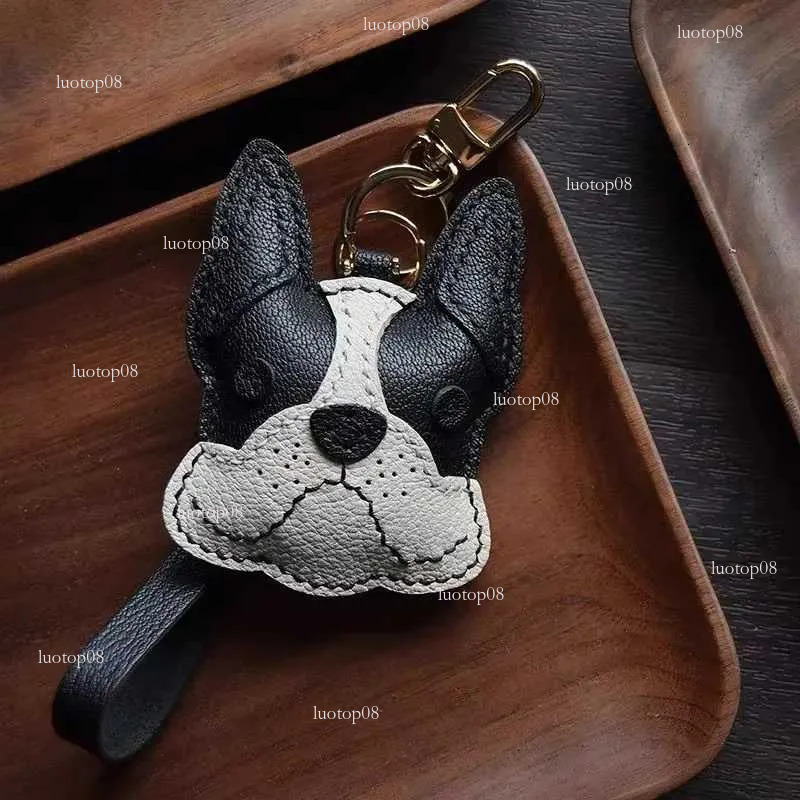 Hot Handmade Leather Sheepskin Teddy Dog Schnauzer Bag Pendant Keychain Handbag Girls Birthday Gift ly Z250801