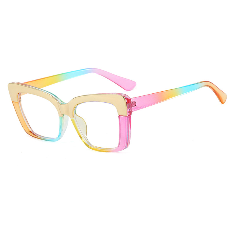 Color Block Square Sunglasses Trendy UV 400 Protection Shades for Women Fashion Retro Over sized Frame