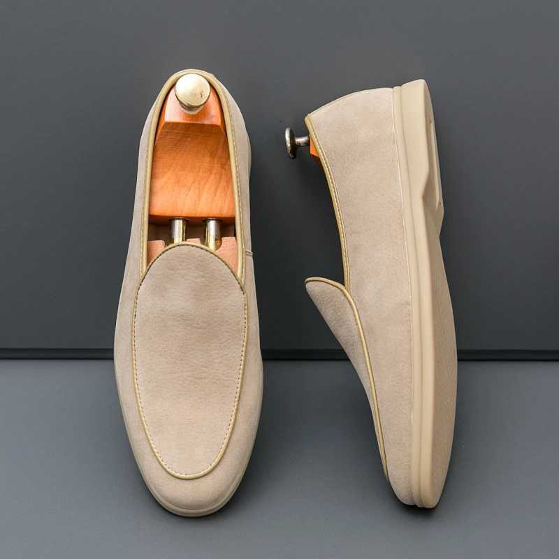 Autumn Highquality Suede Mens Loafers Simple Flat Casual Shoes Luxury Brand Nubuck Leather Outdoor Moccasins Party Wedding ShoesXJ250827