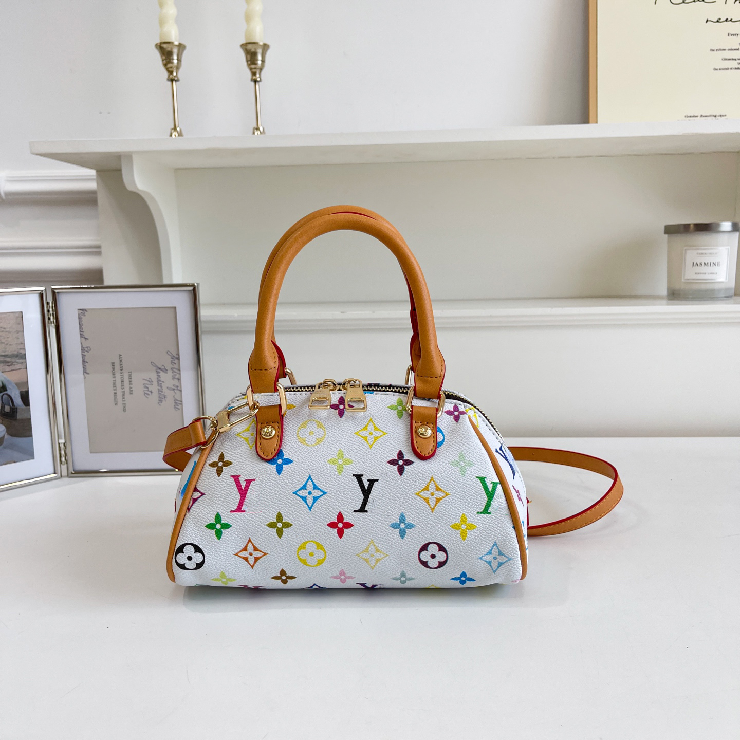 2026 trendy colorful printed bowling handbag shoulder crossbody bag durable material stylish design ideal for social gatherings gift giving and everyday use