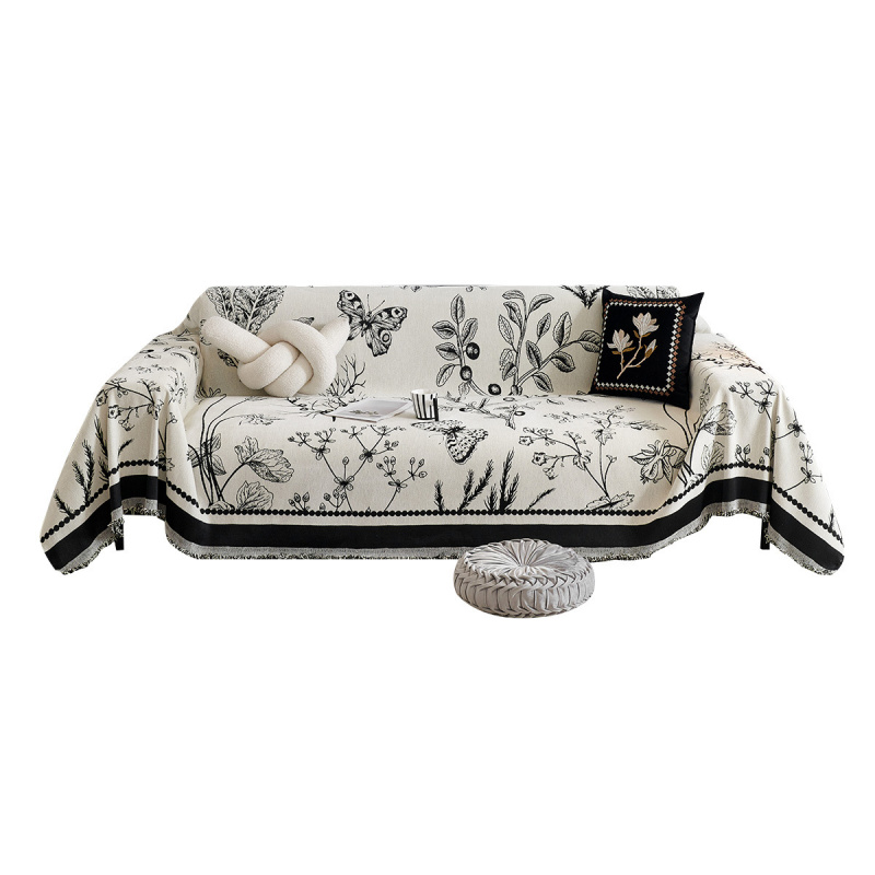 Designer Vintage French Style Chenille Sofa Cover Luxury Full Coverage for All Seasons, Luxury High-End Sofa Protector Slipcover