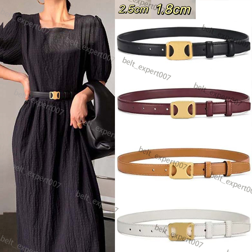 High Quality belts for women designer Cowskin Leather Black Brown Bronze White Belt Womens Classic ceinture Casual fashion belt Width 1.8cm 2.5cm with box