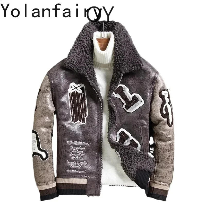 Sheep Fleece Coat for Men 2024 Fur Clothing Male Particle Wool Thick Lamb Jacket Mens Winter Coats and Jackets Casaco FCY 250826