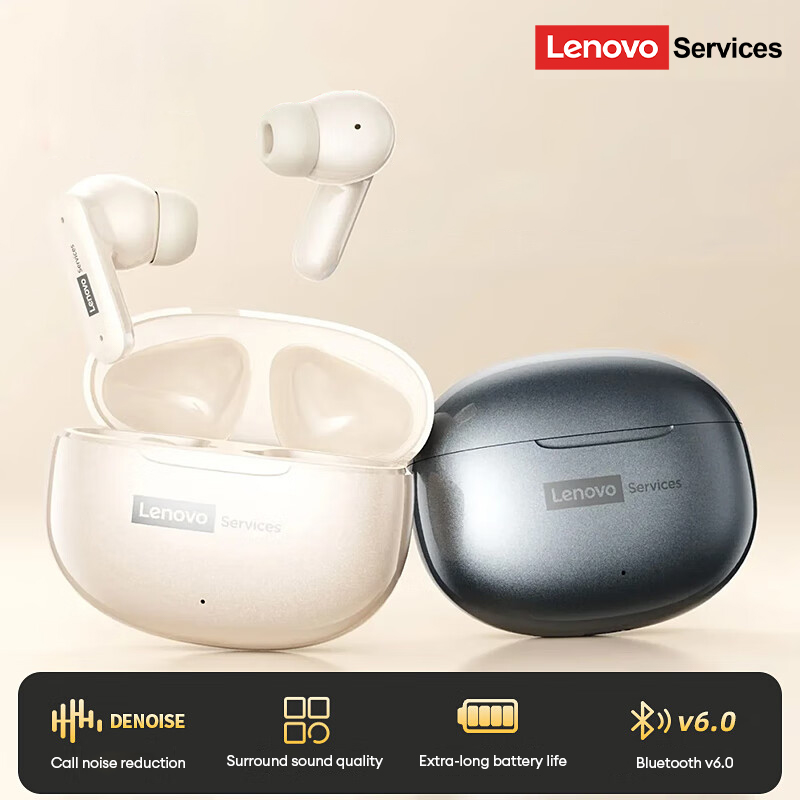 Original LenovoServices Wireless Bluetooth 6.0 Earphones Active Noise Canceling Headphone HIFI HD Call Low Latency Gaming Headset LE202
