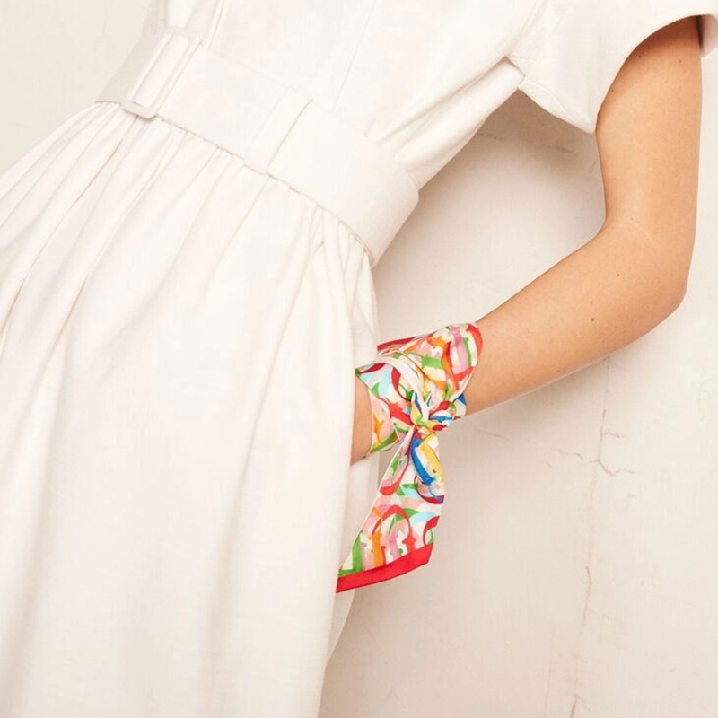 Fashion Luxury Women's Scarf Luggage Accessories Bundle Strap Scarves Suitable for Luggage Wrist