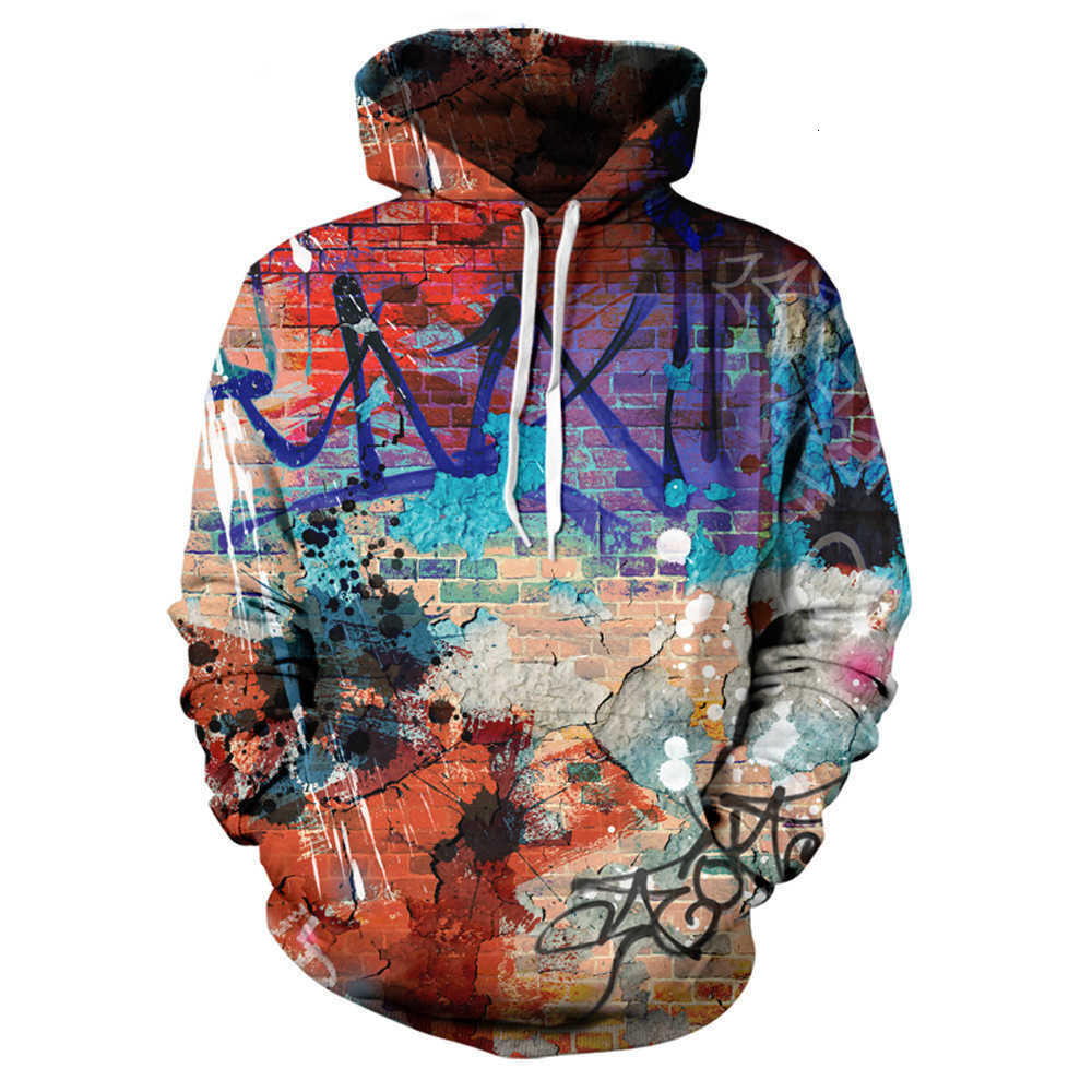 Retro Graffiti Graphic 3D Printed Zipper Hoodie Unisex Oversized Harajuku Sweater Tracksuit Jacket L251018B6DW
