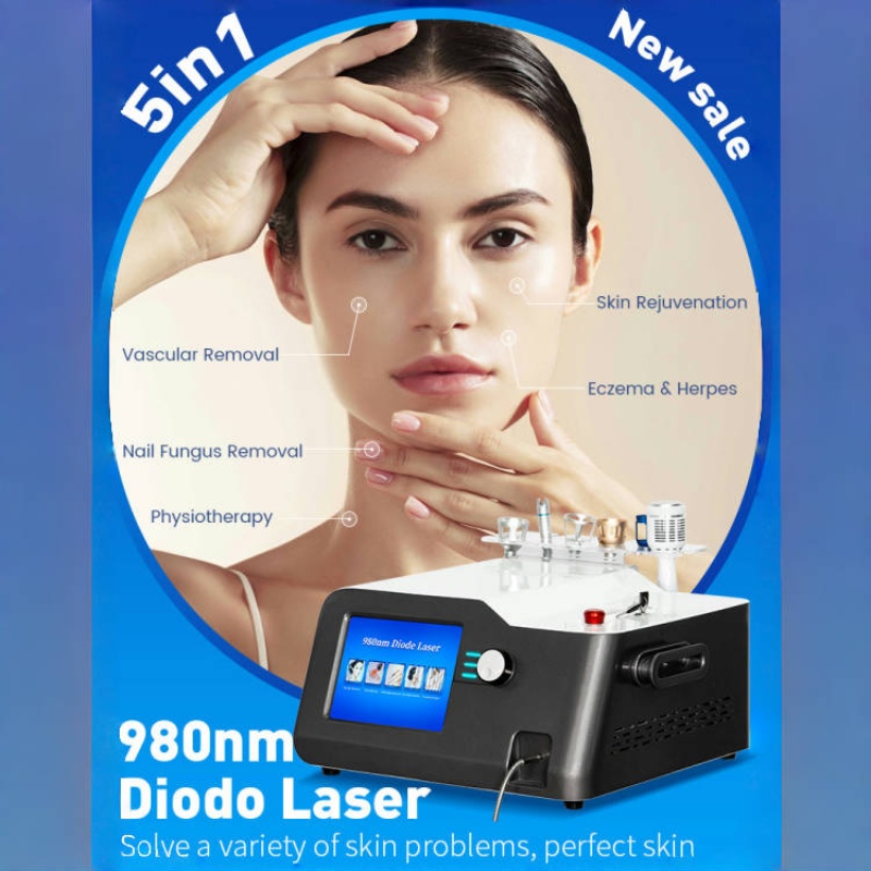 5-in-1 980nm Diode Laser To Remove Blood Vessels Nail Fungi To Remove Skin Eczema Restore Physical Body Therapy Beauty Functions