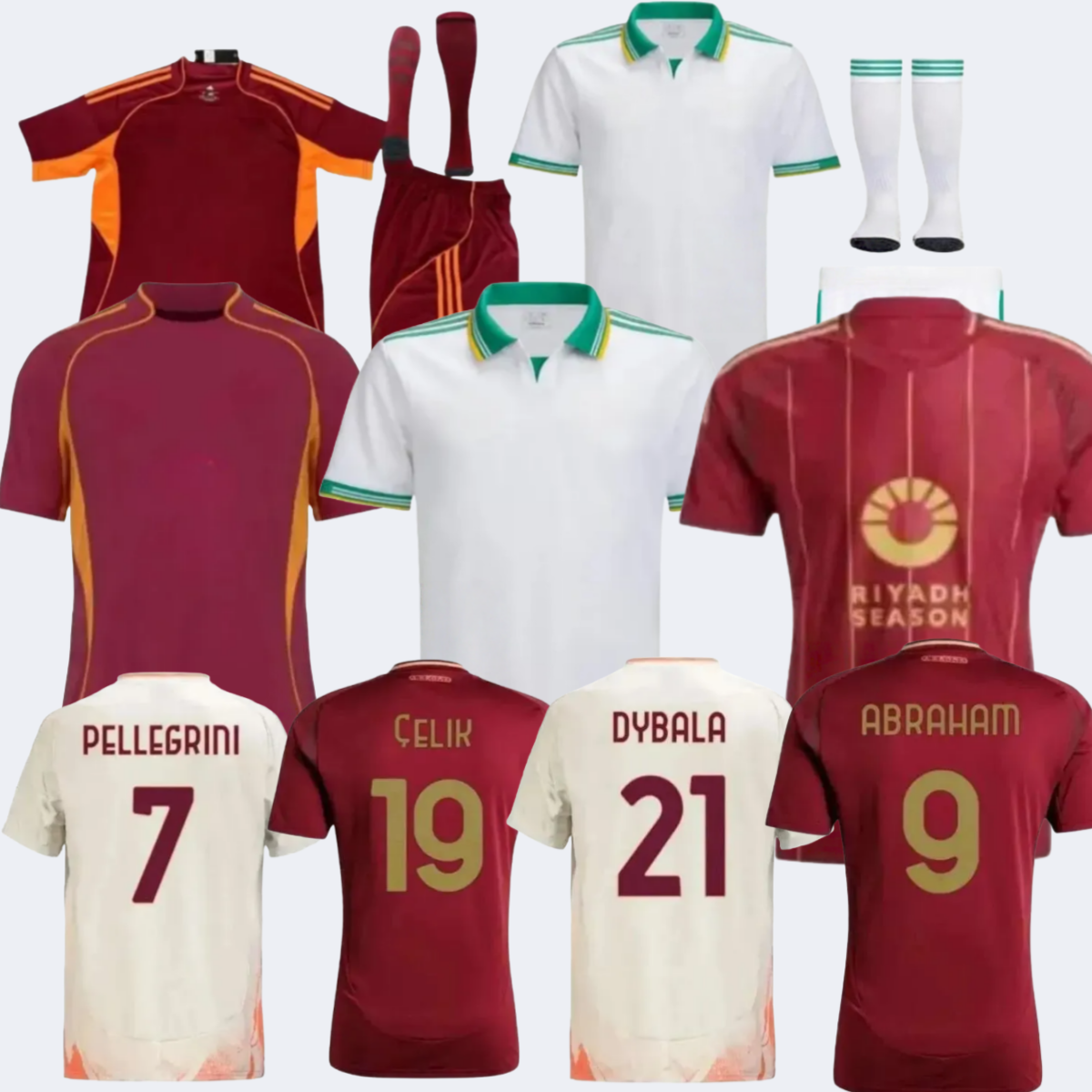 25 26 men kids soccer jersey football shirt 24 25 ROMA ABRAHAM PAREDES DYBALA MANCINI E. LE FEE ZALEWSKI EL SHAARAWY ROME