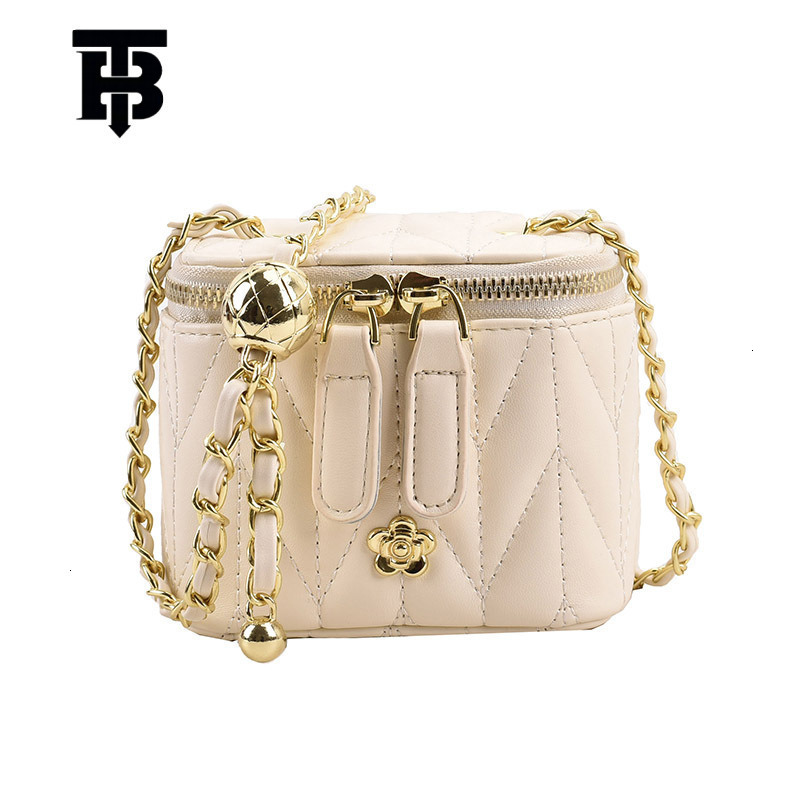 TB BHULAMTE Camellia Women's Mini Chain Shoulder Bag Designer Luxury Small Fragrance High End Niche Crossbody Bag Double Zipper Makeup Bag Free S