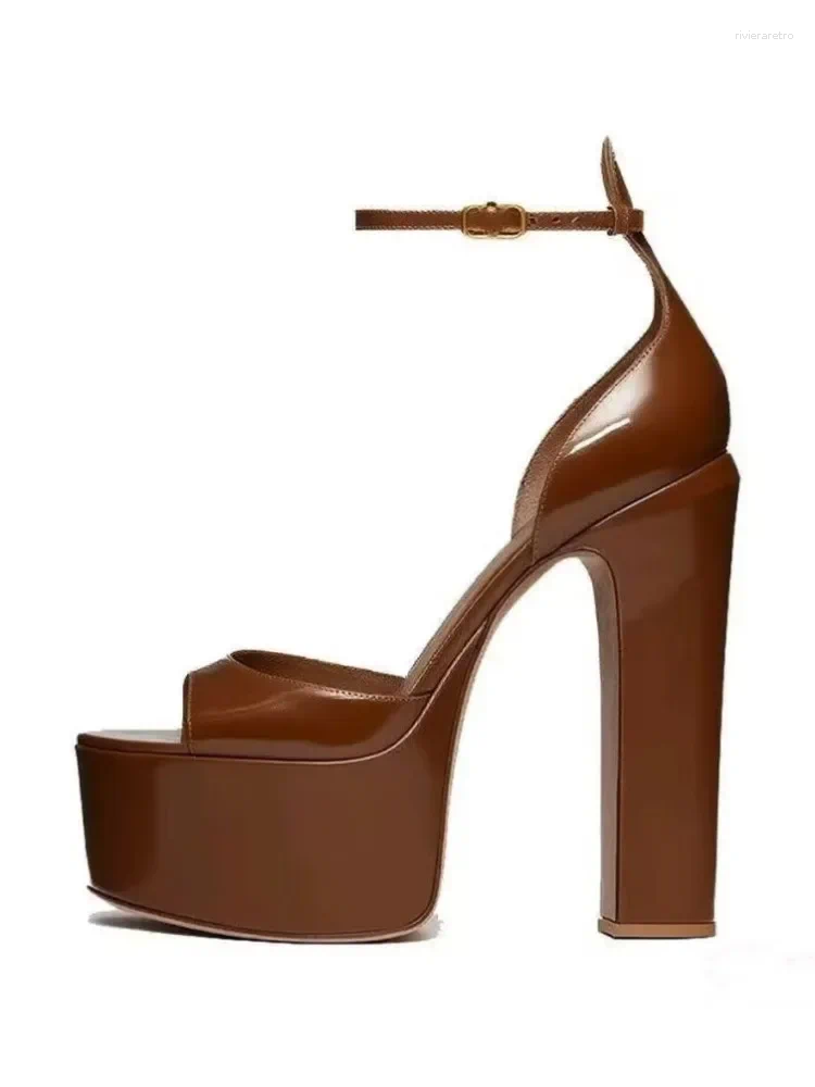 Sandals Ladies' Summer Coarse High-heeled Fish Mouth Thick Soled Waterproof Platform Sexy Party And Wedding Women's Shoes