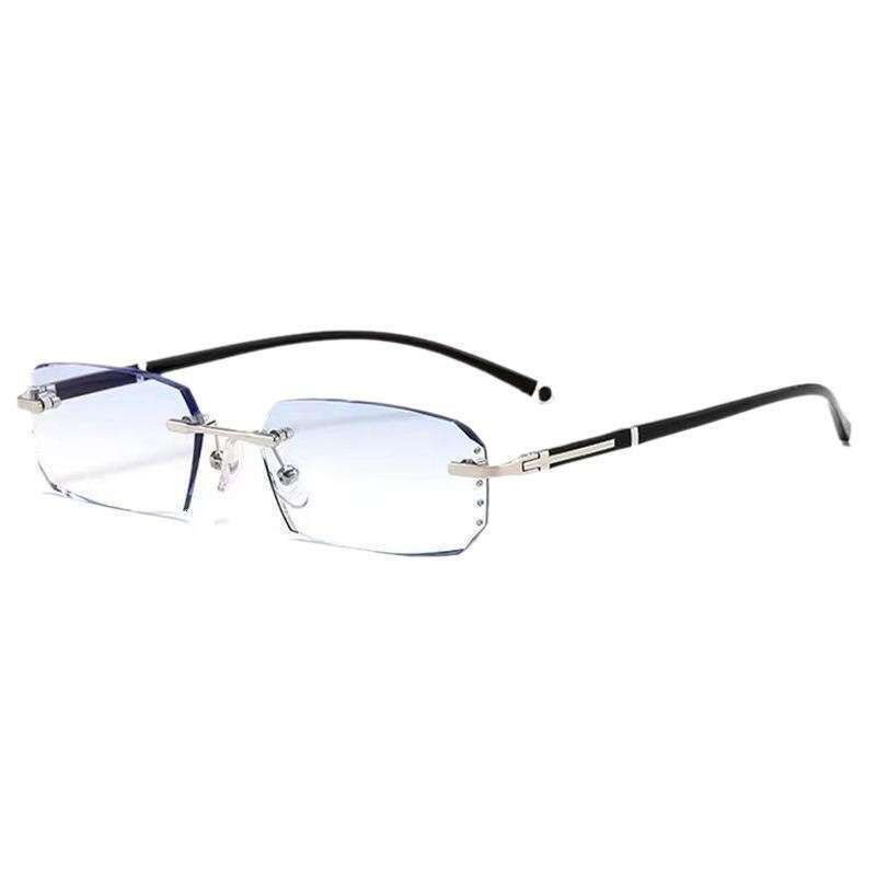 High-end Frameless Men Women, Business Ultra-light Anti-blue Light Anti-radiation Anti-fatigue Reading Glasses for Middle-aged and Elderly