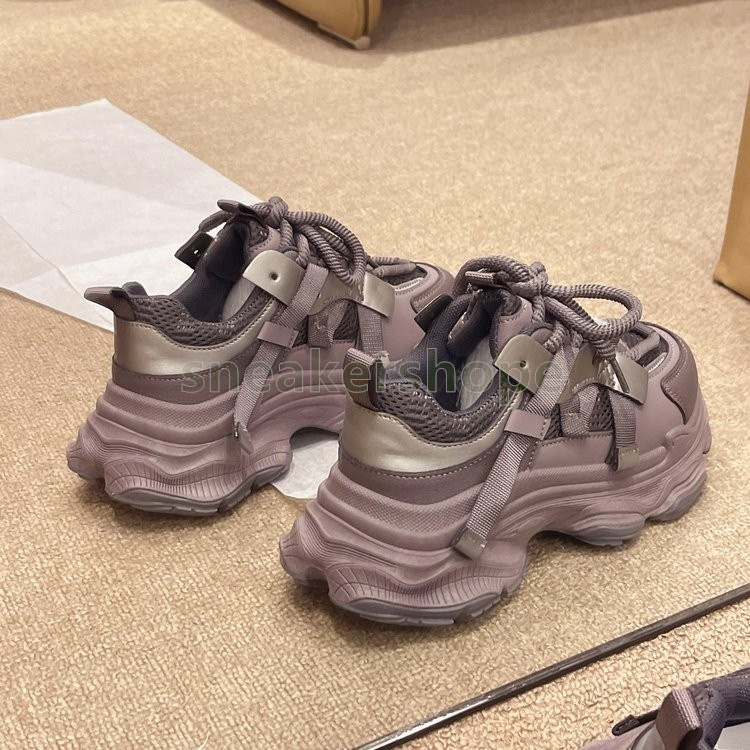 Chunky Versatile Running Shoes Gray Purple Womens Trainers Fashion Chunky Dad Shoes Breathable Mesh Sports Comfort Lace-Up Sneakers Size 35-40