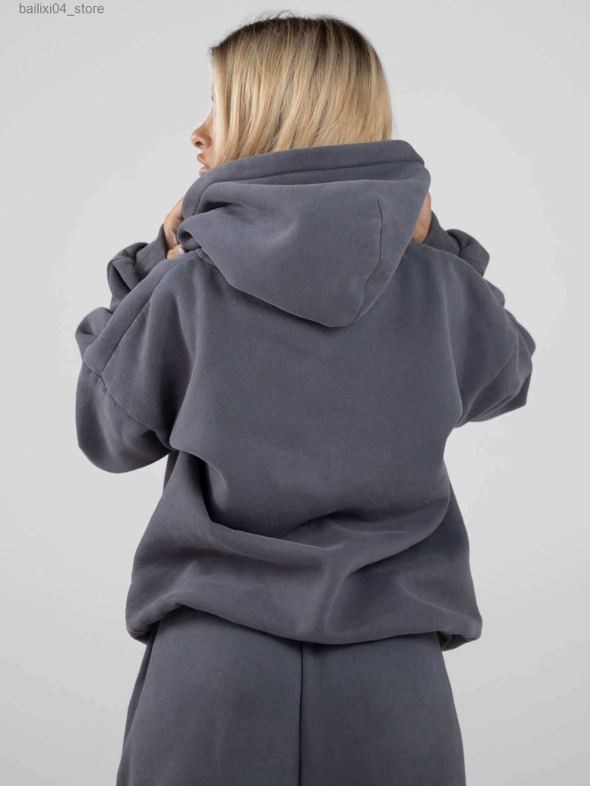 Comfrt Heavy Embroidery Fleece Oversize Couple Hoodie Casual Loose Sweatpants Set 1 L250827G1TT