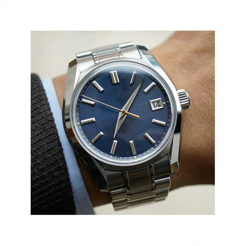 GS Business Scan Second Quartz Watch Mens Casual Wristwatch Fashion with Calendar Steel Band Watch 240716