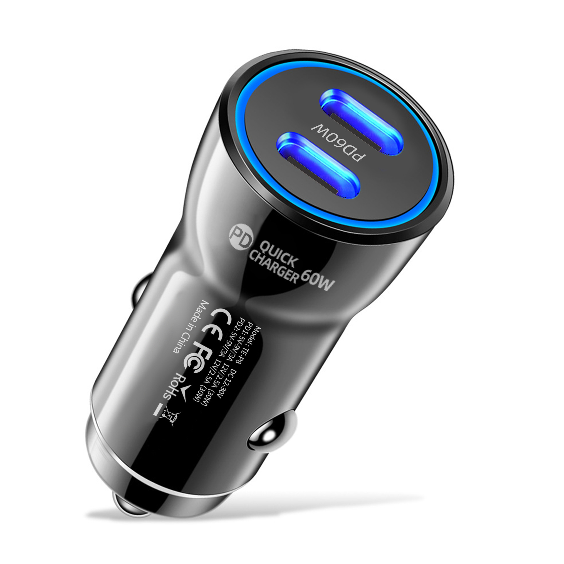60W 40W Dual USB C Ports Car Charger Type c PD Chargers Adapter For Iphone 15 16 17 Plus Samsung S24 S25 htc lg android phone With Retail Box