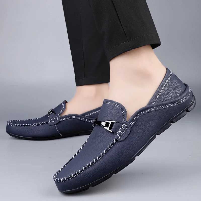 Luxury Brand Plus Size Loafers Mens Designer Genuine Leather Business Casual Shoes Soft Leather Comfortable Adult Wedding ShoesXJ250827