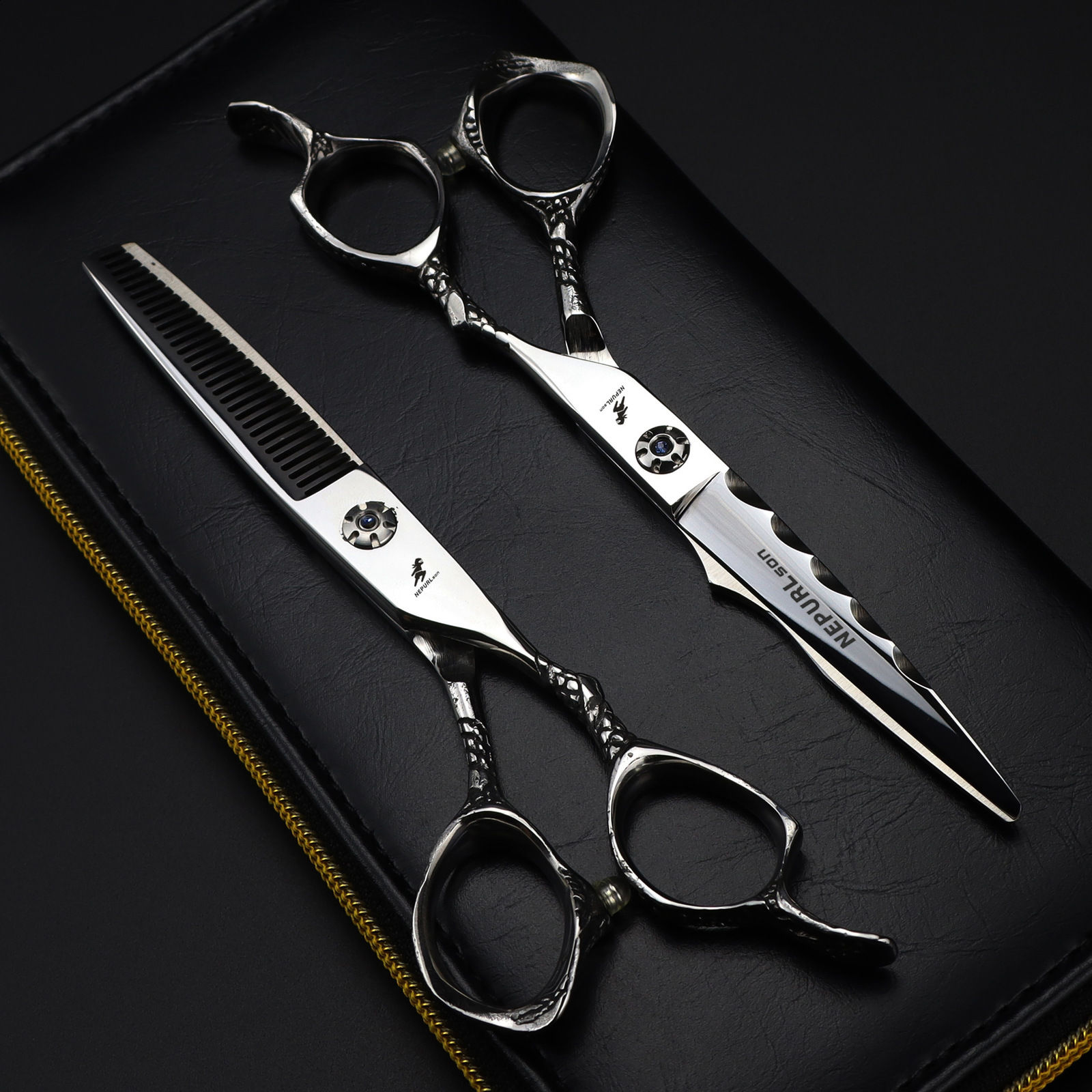 6.0 Inch Small Dragon Handle Naisen Hairdressing Scissors Haircut Scissors Flat Scissors Bangs Scissors Thinning Scissors 240621