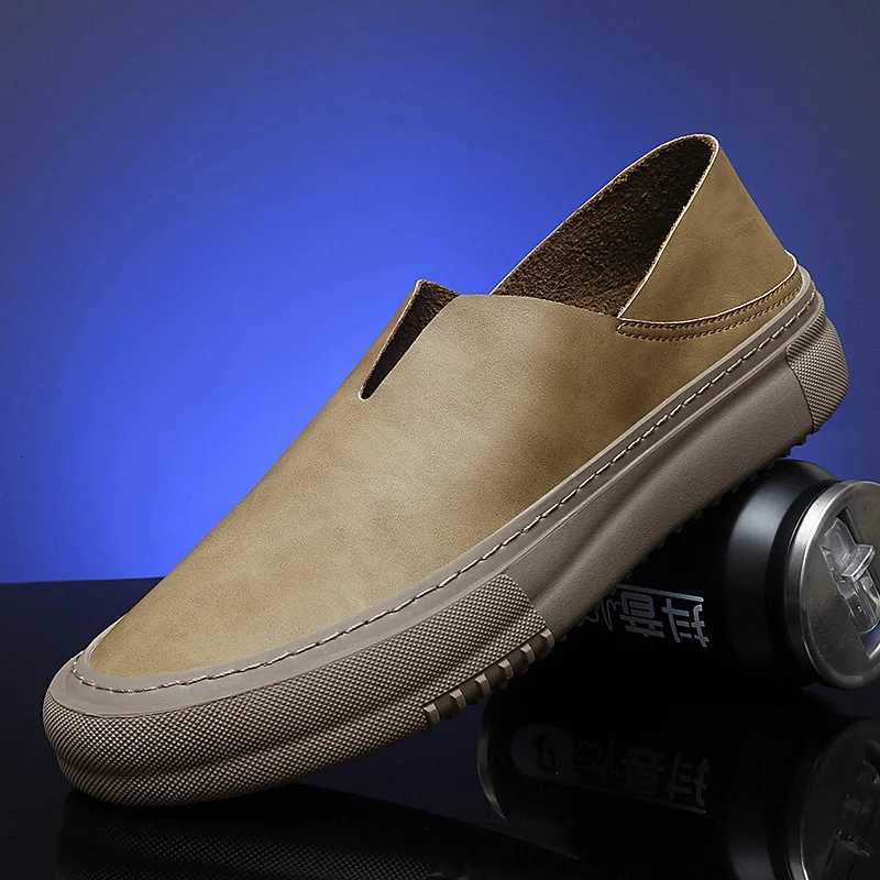 Genuine Leather Mens Shoes Fiable E Foot Rubber Outdoor Sports Moccasin Shoes Mens Soft Casual LoafersXJ250827