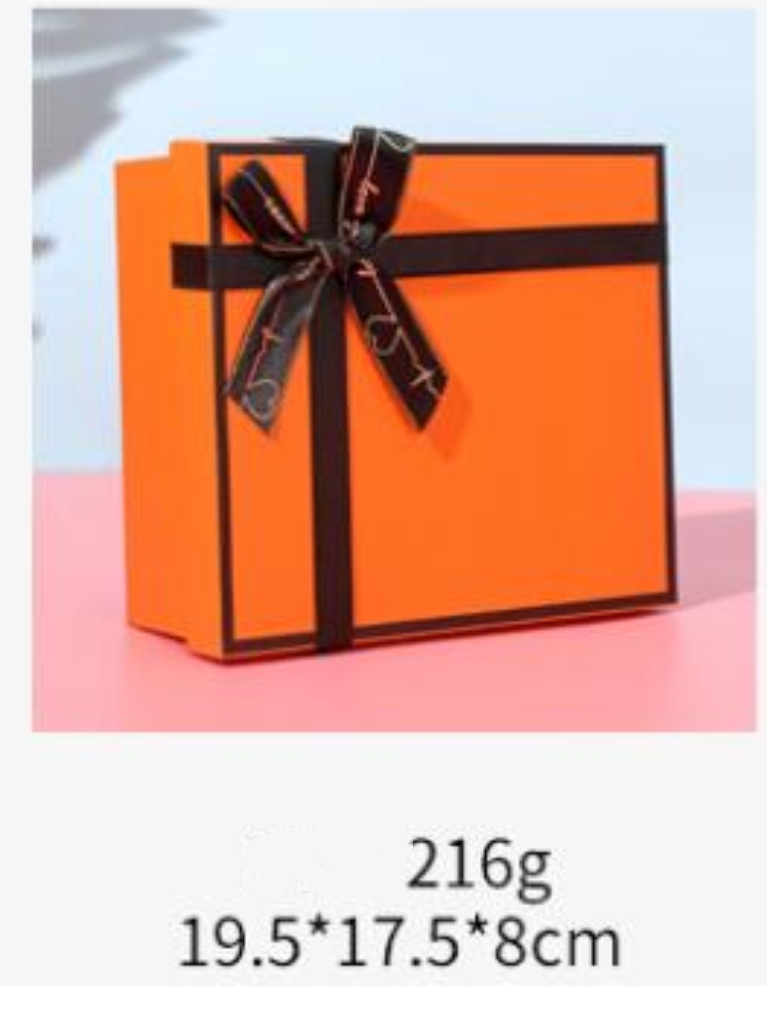 Luxury High End Orange Gift Box with Bow Grass Card Cardboard Box Wedding Party Gift Chocolate Candy Packaging Multi Size Boxes Bag 250805