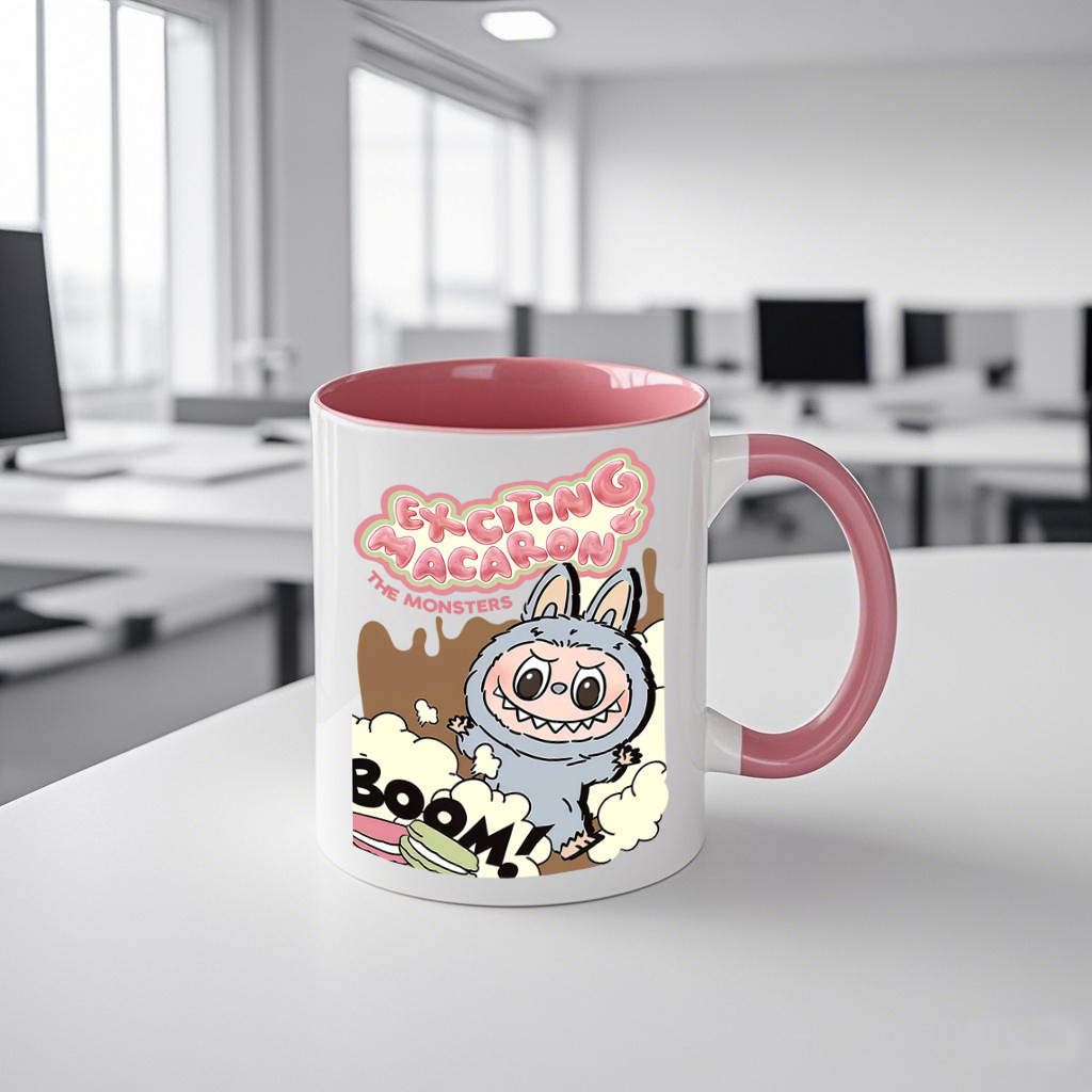 Pop Mart Mug Drinking Cup Ceramic Cup Labubu Water Cup Printed Cartoon Pattern Cup Coffee Cup Tea Cup Office Decoration with Handle Cartoony Design Ch