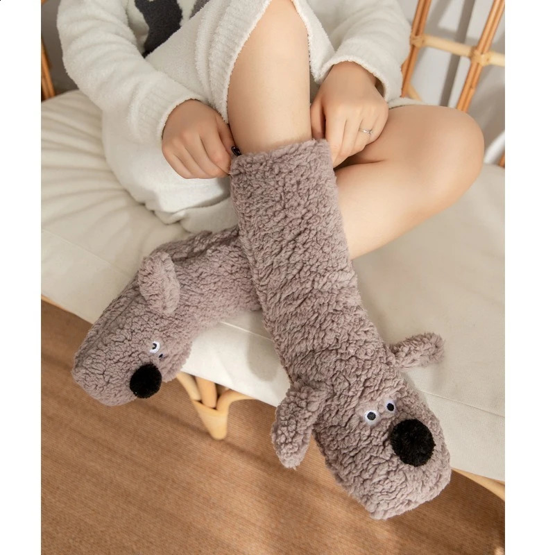 Dog Snow Socks Floor Socks Cartoon Adult Sleep Socks WinterSocks Leg Covers Carpet Slippers Socks Couple Socks Christmas Gif250827