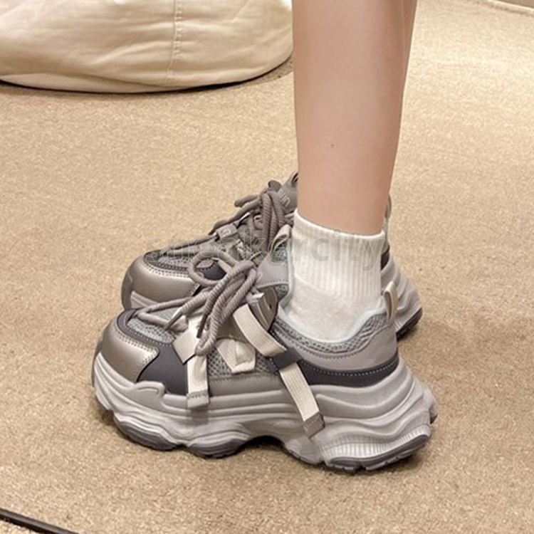 designer shoes women platform sneakers versatile womens trainers gray purple comfort durable height increase chunky sneaker size 35-40