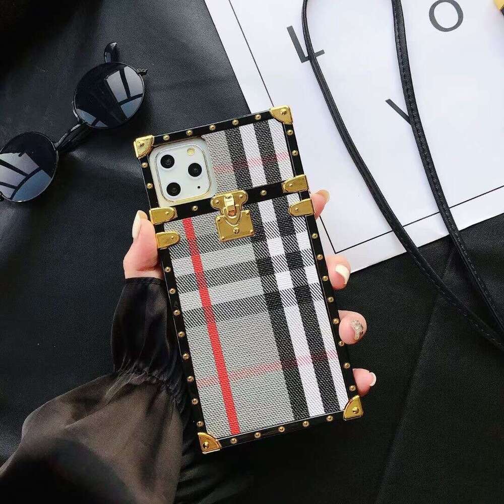 iPhone 16 Square Fashion Unisex Phone Case Apple 12 Leather Crossbody Compatible